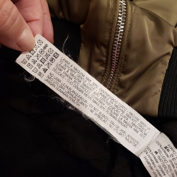 Zara Patchwork Utility Zipper Olive Jacket - S - Picture 9 of 11